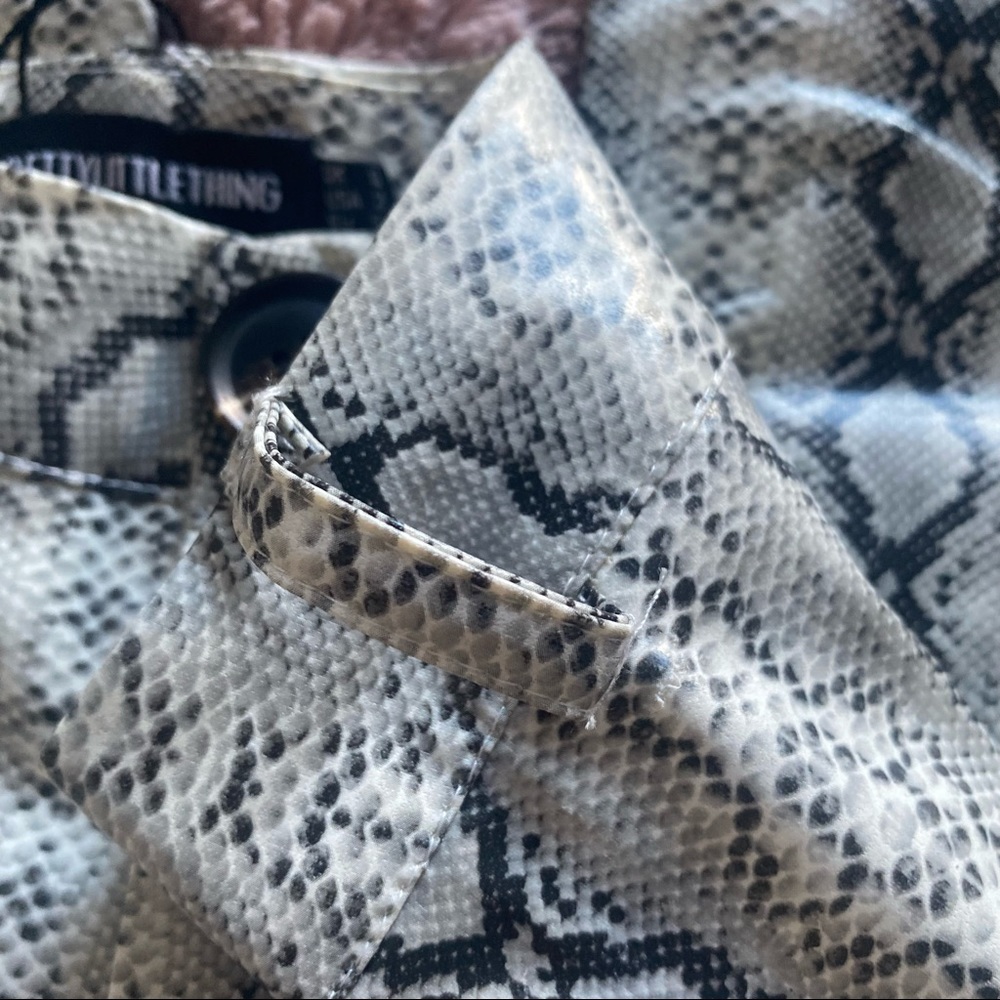 Snake Print Faux Leather Straight Pants - Picture 5 of 5